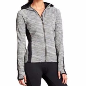 ATHLETA Snowscape Gray Hooded Running Jacket